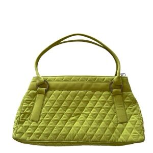 Vera Bradley Green Shoulder Handbag 2 Pockets Quilted 15 x 7